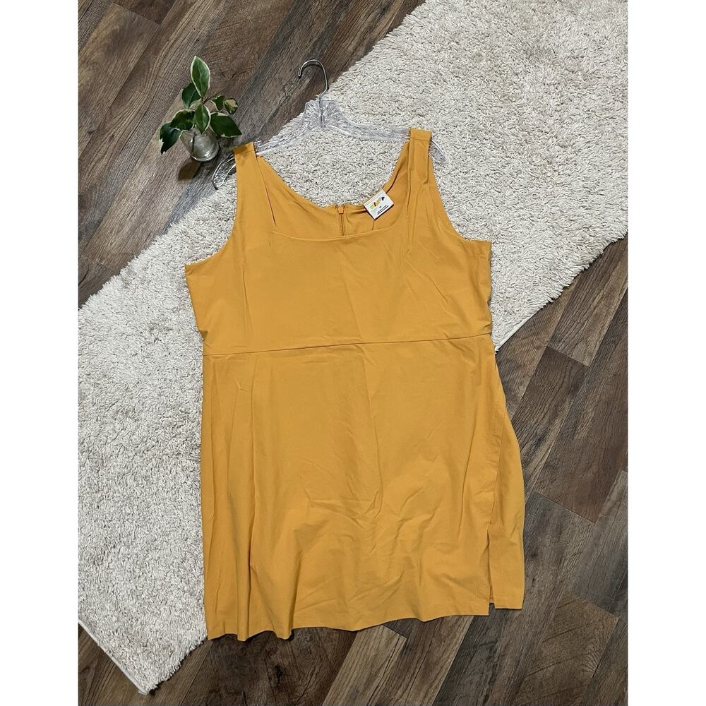 Alder Size 2X Honey Yellow Gorpcore Get Dirty Athleisure Quick-Drying Mini Dress